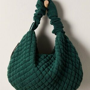 NWT Free People Quilted Carryall in Evergreen